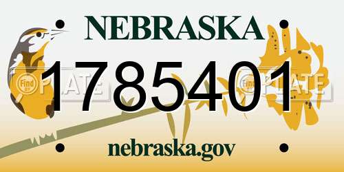 1785401 Nebraska License Plate
