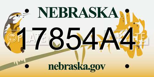 17854A4 Nebraska License Plate