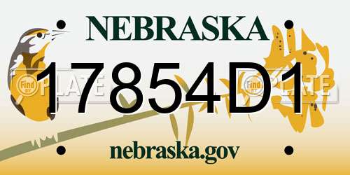 17854D1 Nebraska License Plate