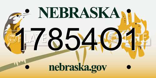 17854O1 Nebraska License Plate