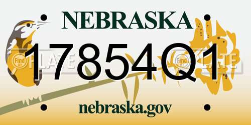 17854Q1 Nebraska License Plate
