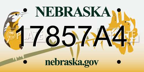 17857A4 Nebraska License Plate