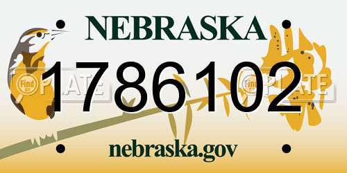 1786102 Nebraska License Plate