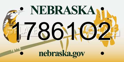 17861O2 Nebraska License Plate