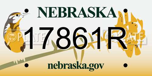 17861R Nebraska License Plate
