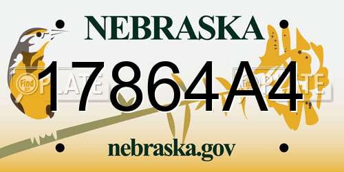 17864A4 Nebraska License Plate