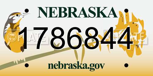 1786844 Nebraska License Plate