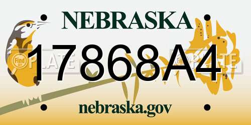 17868A4 Nebraska License Plate