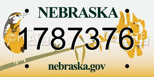 1787376 Nebraska License Plate