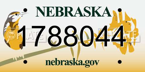 1788044 Nebraska License Plate