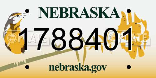 1788401 Nebraska License Plate