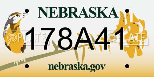 178A41 Nebraska License Plate