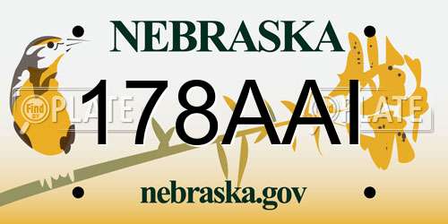 178AAI Nebraska License Plate