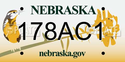 178AC1 Nebraska License Plate