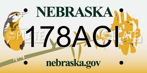 178ACI Nebraska License Plate