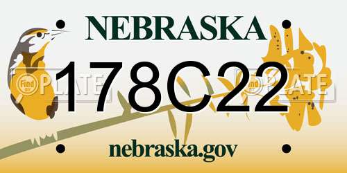178C22 Nebraska License Plate