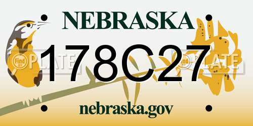 178C27 Nebraska License Plate