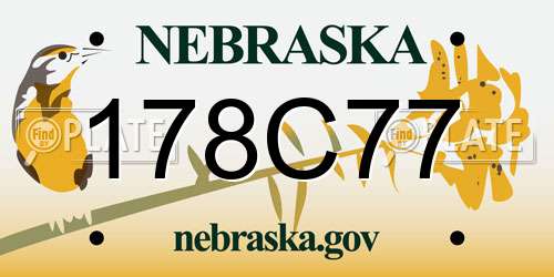 178C77 Nebraska License Plate
