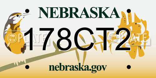 178CT2 Nebraska License Plate
