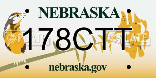 178CTT Nebraska License Plate