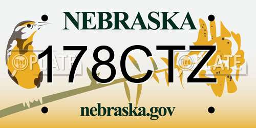 178CTZ Nebraska License Plate