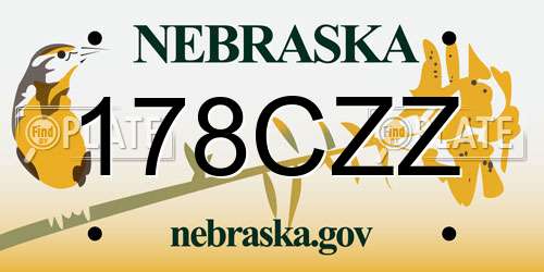 178CZZ Nebraska License Plate