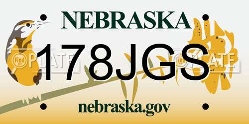 178JGS Nebraska License Plate