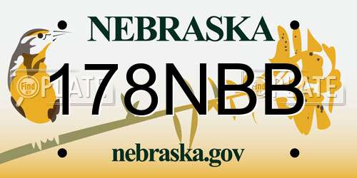 178NBB Nebraska License Plate