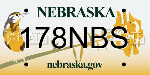178NBS Nebraska License Plate