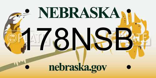 178NSB Nebraska License Plate