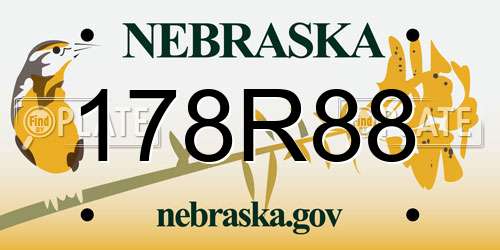 178R88 Nebraska License Plate
