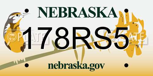 178RS5 Nebraska License Plate