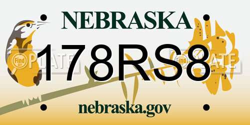 178RS8 Nebraska License Plate