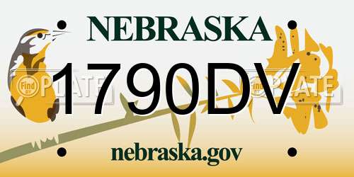 1790DV Nebraska License Plate