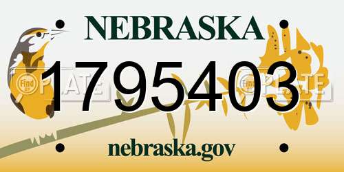 1795403 Nebraska License Plate