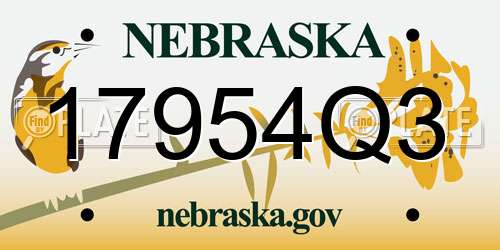 17954Q3 Nebraska License Plate