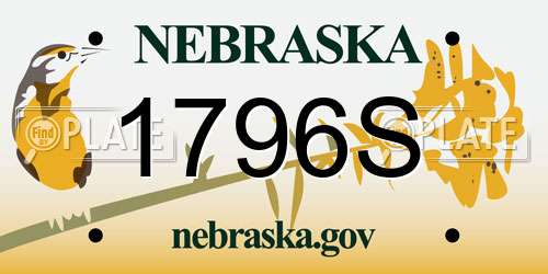 1796S Nebraska License Plate
