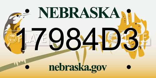 17984D3 Nebraska License Plate
