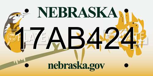17AB424 Nebraska License Plate
