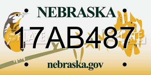 17AB487 Nebraska License Plate