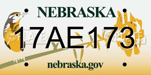 17AE173 Nebraska License Plate