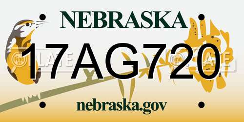 17AG720 Nebraska License Plate