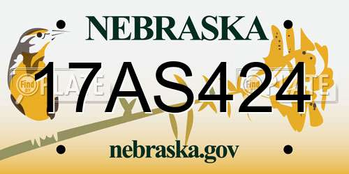 17AS424 Nebraska License Plate