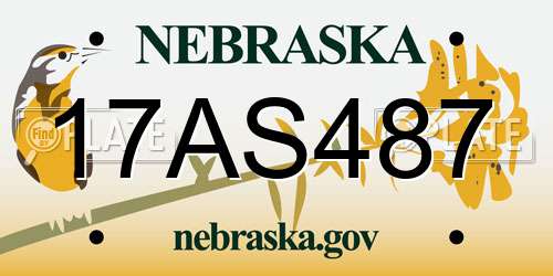17AS487 Nebraska License Plate