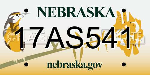 17AS541 Nebraska License Plate