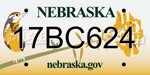 17BC624 Nebraska License Plate