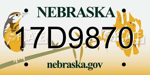17D9870 Nebraska License Plate