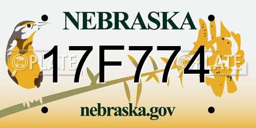 17F774 Nebraska License Plate