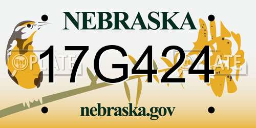 17G424 Nebraska License Plate
