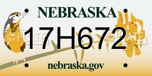 17H672 Nebraska License Plate